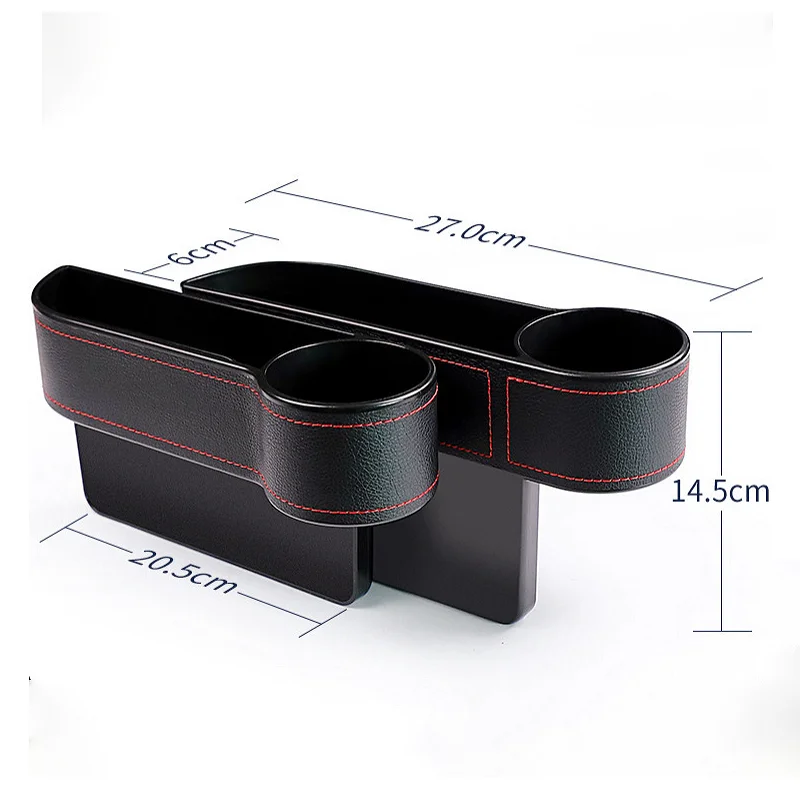 Car Cup Holder Accessories Car Seat Side Pocket Organizer Pouch PU Leather Car Seat Gap Filler Pad