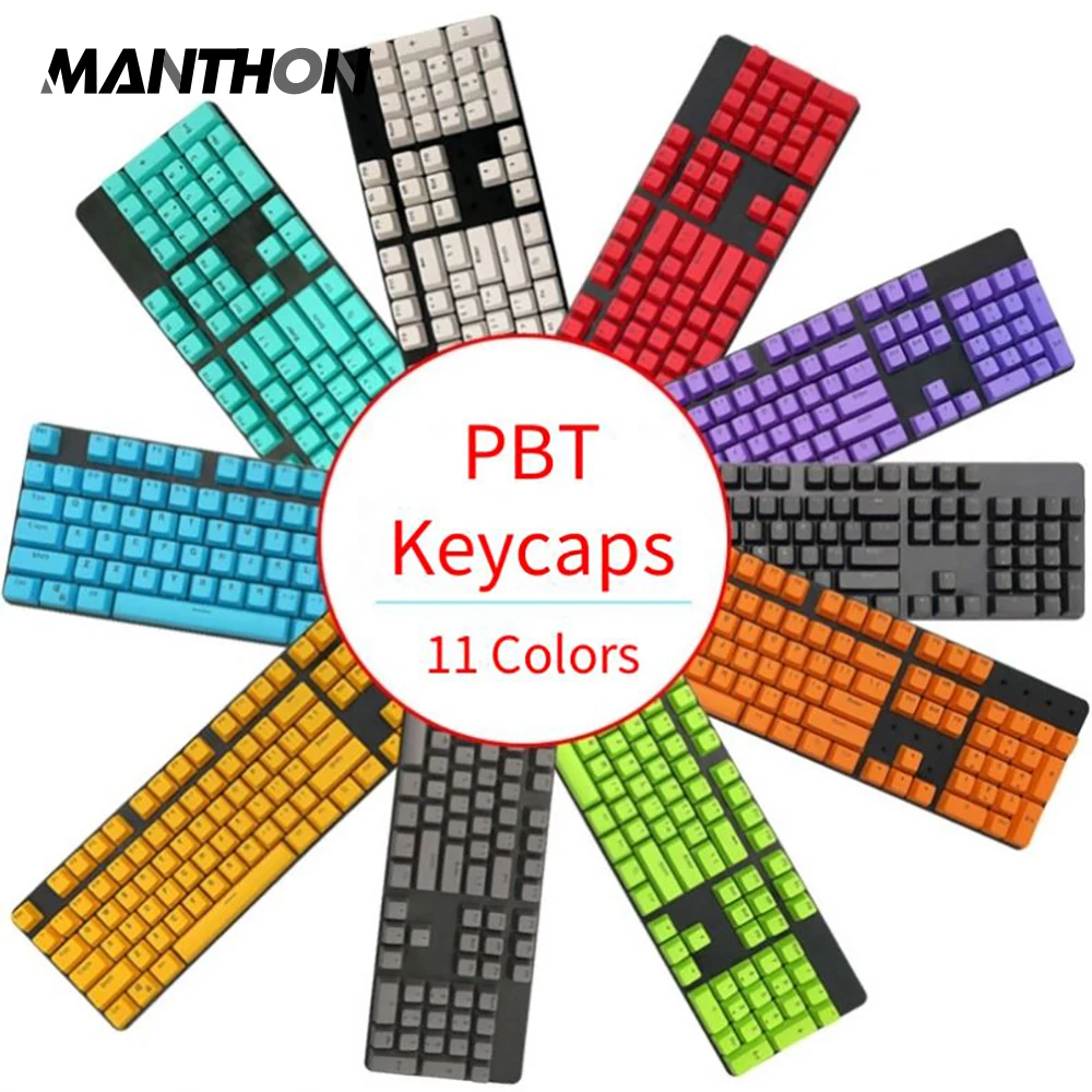 104 Key Keycap Double Color Injection Transparent Letters RGB Backlight PBT Keycaps for Mechanical Gaming Keyboard