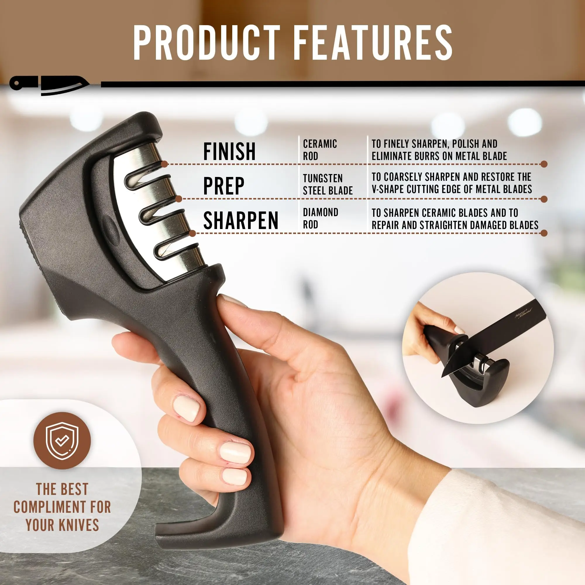 Double Side Acacia Wood Magnetic Knife Holder Bamboo Magnet Knife Storage Organizer Block Magnetic Universal Stands Rack