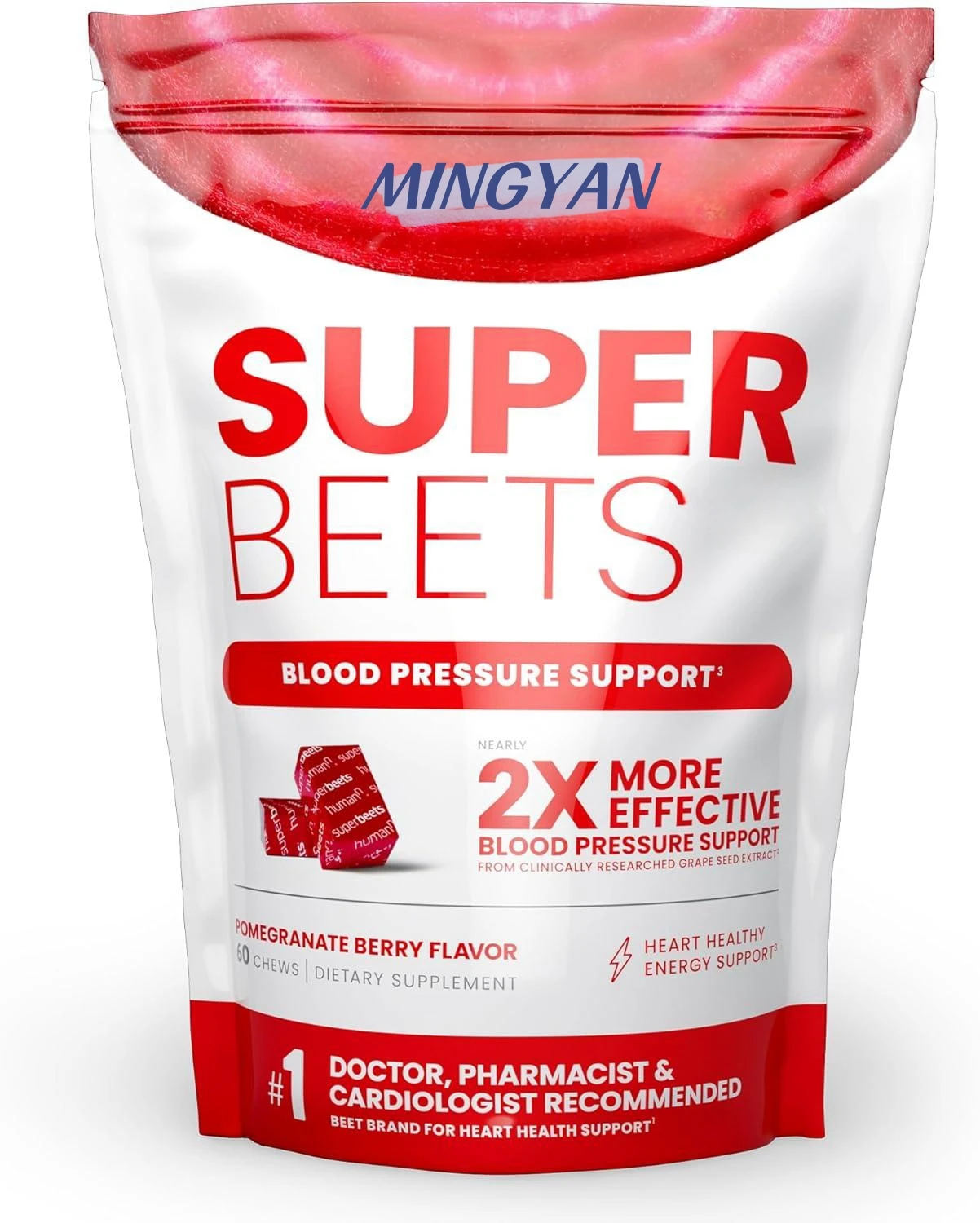 Nitric Oxide & BP Support. Grape Seed Extract & Non-GMO Beet Root Powder. Pomegranate Berry Flavor