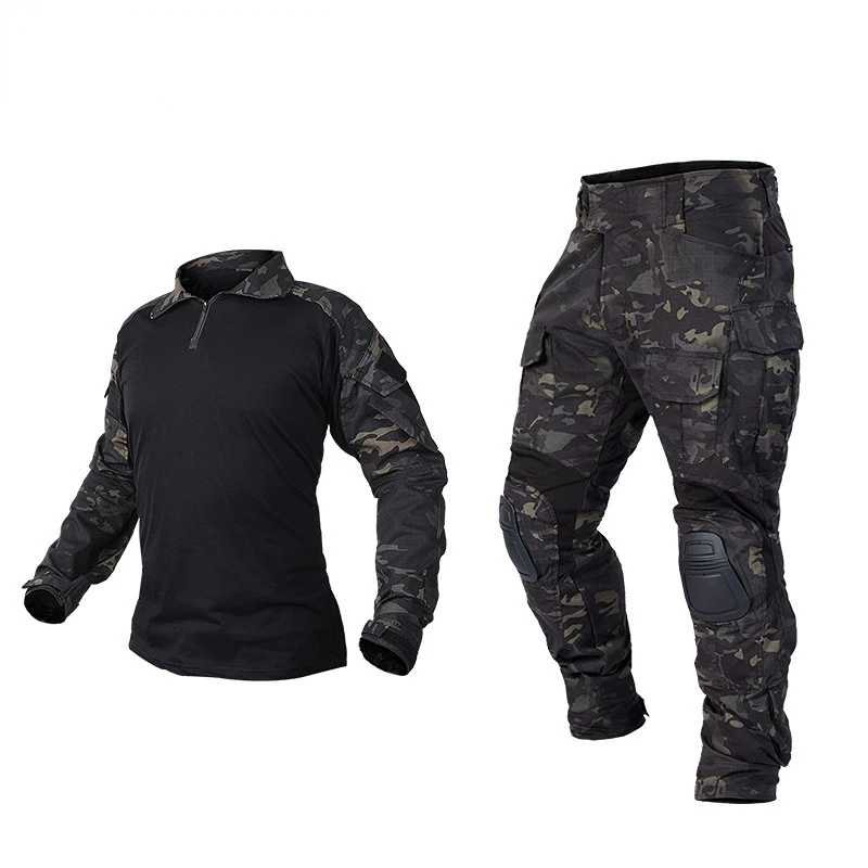 UT G3 Men Rapid Assault Tactical Top Long Sleeve Shirt Combat Clothing G3 Combat Shirts Camo Shirt With Elbow Pads