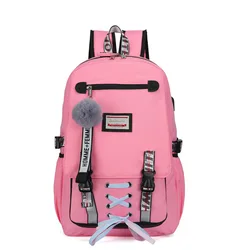 Drop Shipping Large Capacity School Bags For Teenage Girls Usb With Lock Anti Theft Backpack Women Bag Big High School Bag