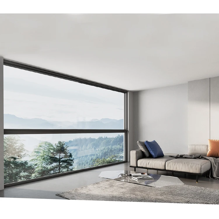 Remote control smart windows automatic frosted auto lifting window with screen security vertical aluminum windows accessories