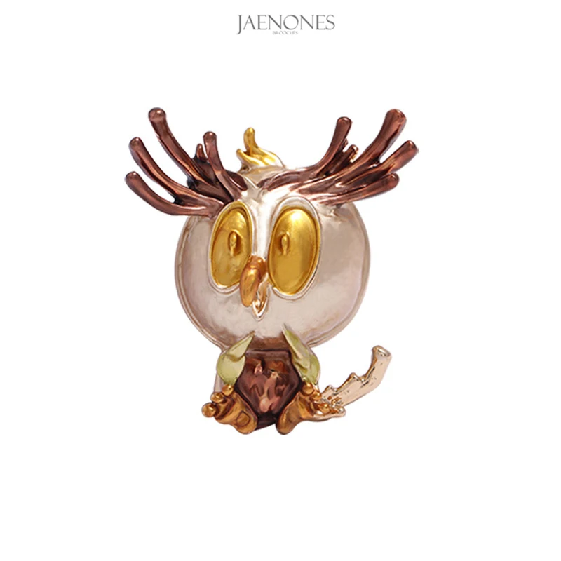 JAENONES Factory Fashion Custom Enamel Alloy Cartoon Animal Cute Pin Owl Brooch Bird Brooch For Women