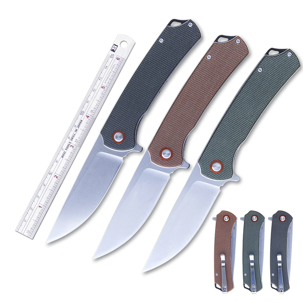 High Quality D2 Steel With Carbon Fiber Handle Outdoor Camping Survival Knives Pocket Portable Tactical Folding Blade Knife