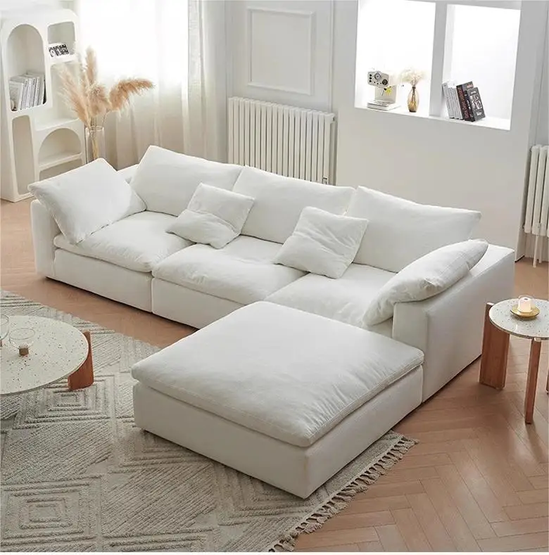 Modern Italian Minimalist Nordic Style Living Room sofa Set velvet Fabric Factory Direct Sales Compressed Modular Sofas
