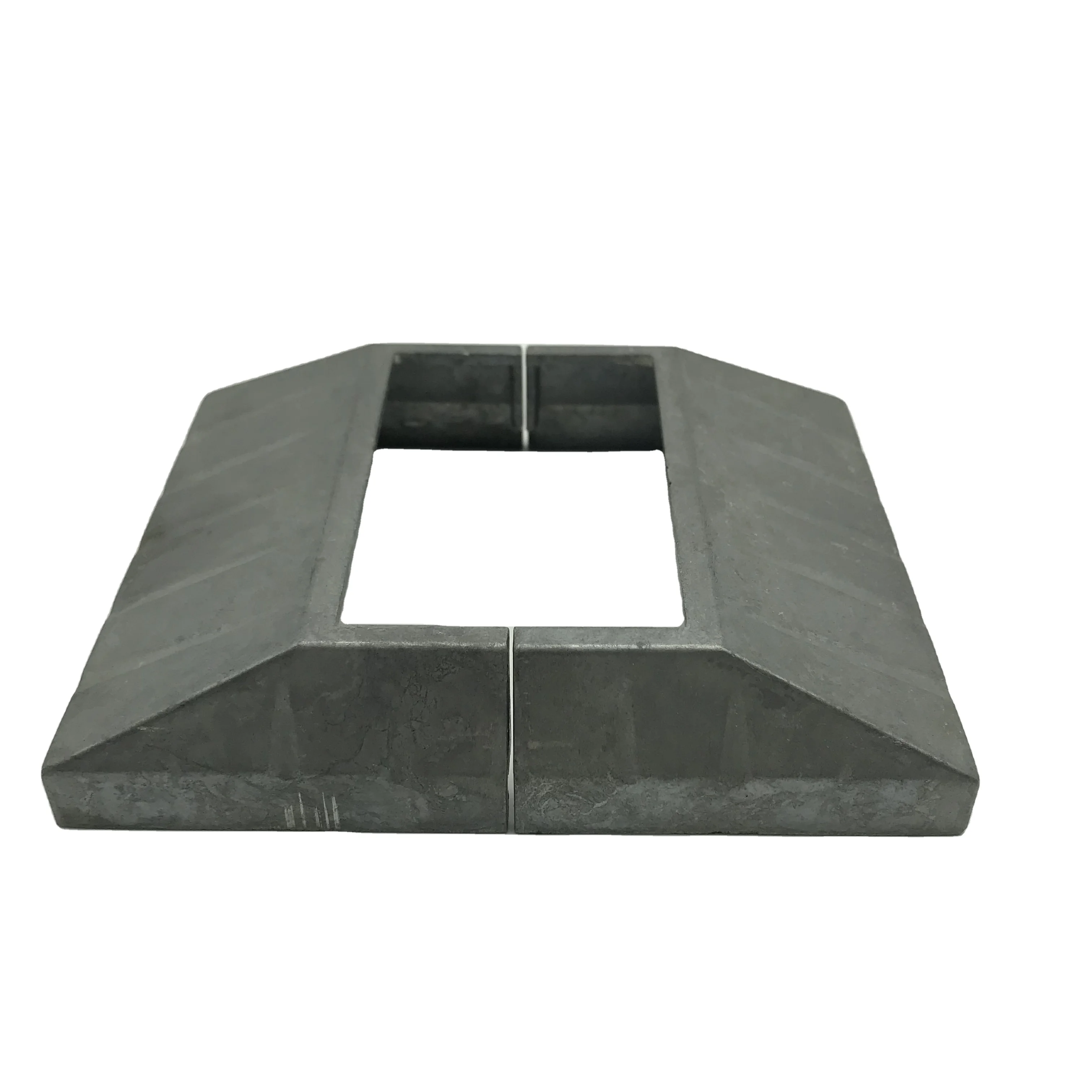 sand blasted 80 mm*50 mm metal base plate cover for pole
