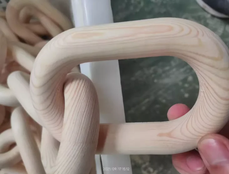 Decorative Pine Wood Link Chain , Wooden Rustic Country Chain Decor