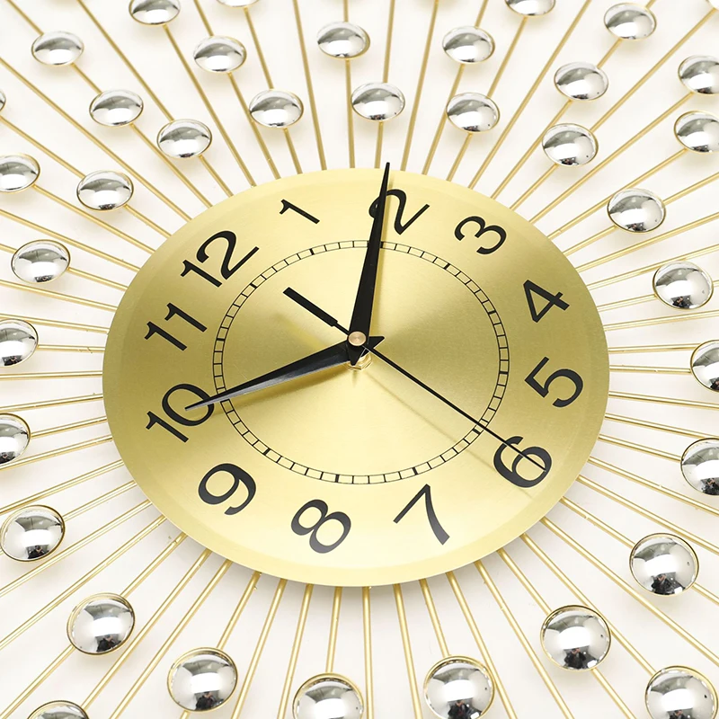 Modern Decorative Wall Clocks Golden Metal home decor wall Clock for Living Room