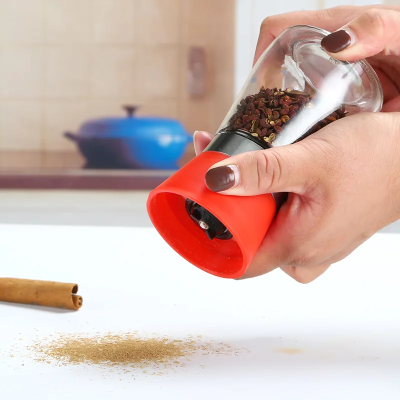 Kitchen Supplies Manual Glass Pepper Spice Grinder with ceramic grinding core