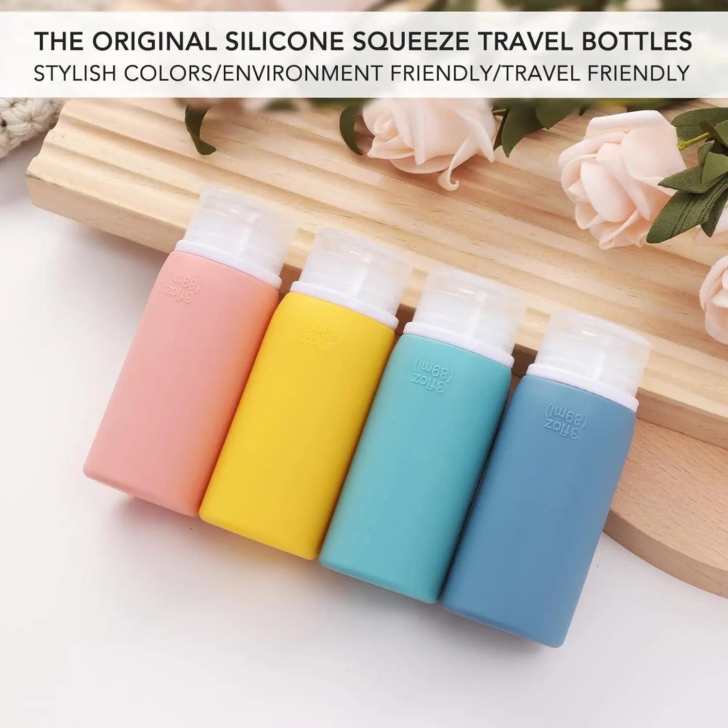 Leak Proof Silicone Travel Bottles Set, TSA Approved Containers for Toiletries Travel Size Accessories Toiletry Bag BPA Free