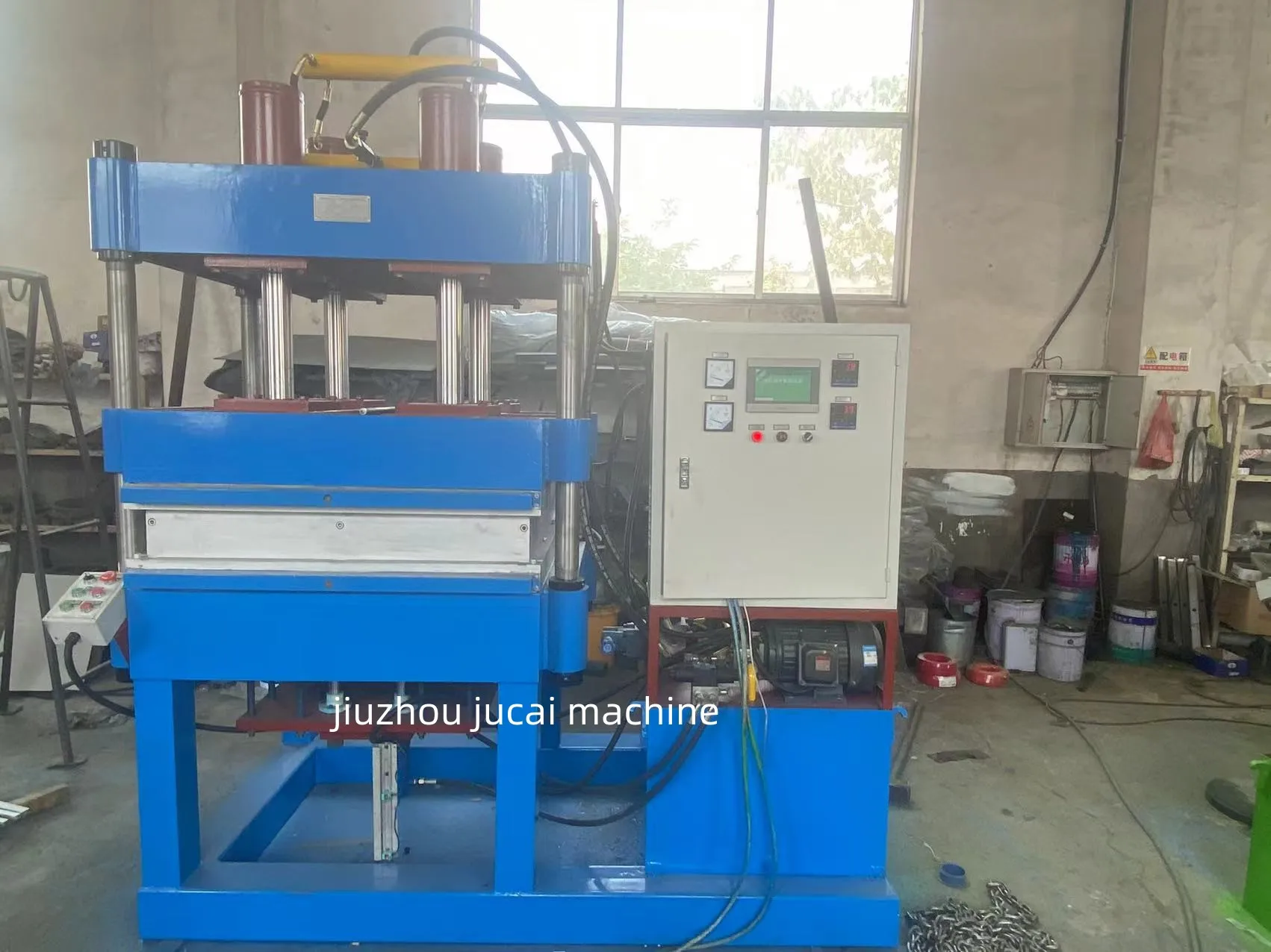 Fully automatic vulcanizing machine for rubber floor tiles , crumb rubber press machines