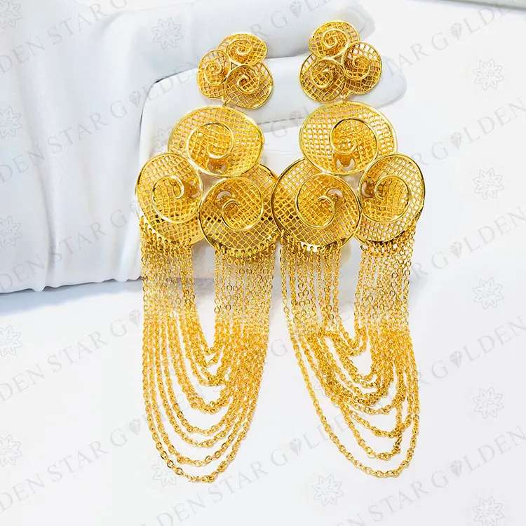 Golden Star Jewelry Findings Hot Selling Gold Plated Earring Dubai Gold Earrings Women