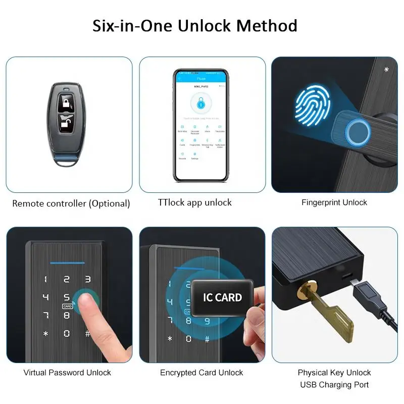 GOKING 2022 Low Price Supply Tuya WiFi Fingerprint Door Smart Lock Tuya Smart Home Aluminium Door Lock With Mortises