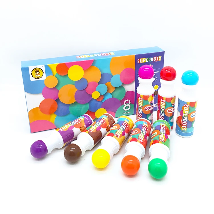 Drawing Supplies Graffiti Marker Pen Kids Paint Tool 8PCS Painting Art Stationery Washable Dot Markers Set Drawing for Dummies