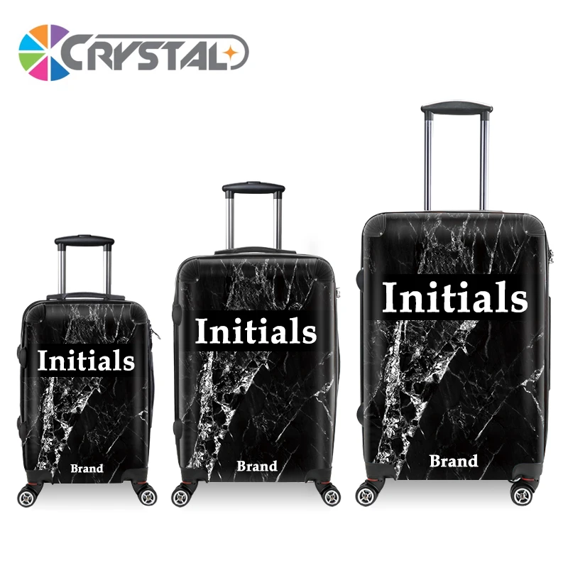 Новое поступление, прозрачный чемодан на колесиках с мраморным принтом, индивидуальный дизайн