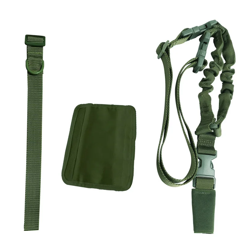 CS Single-Point Outdoor Sports Shoulder pad Fast Detachable Elastic Rope Sling Heavy-Duty Rubber Band Strap Hook for Hunting