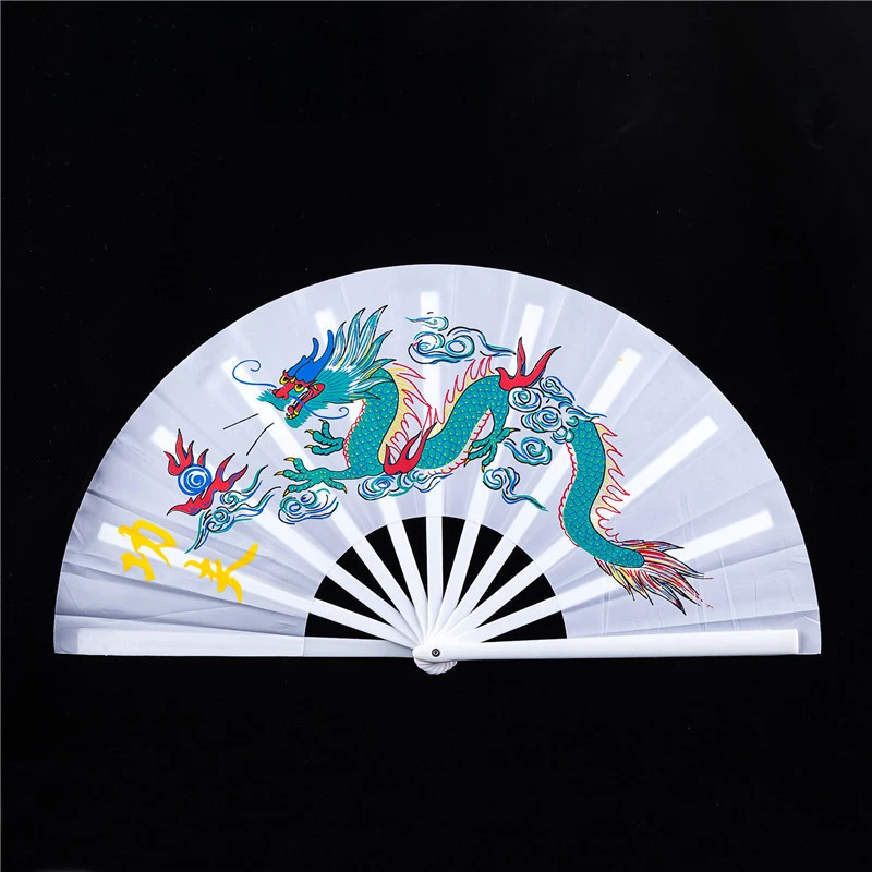 China traditional kung fu fans plastic fan rib tai chi fans dragon martial arts performance fans