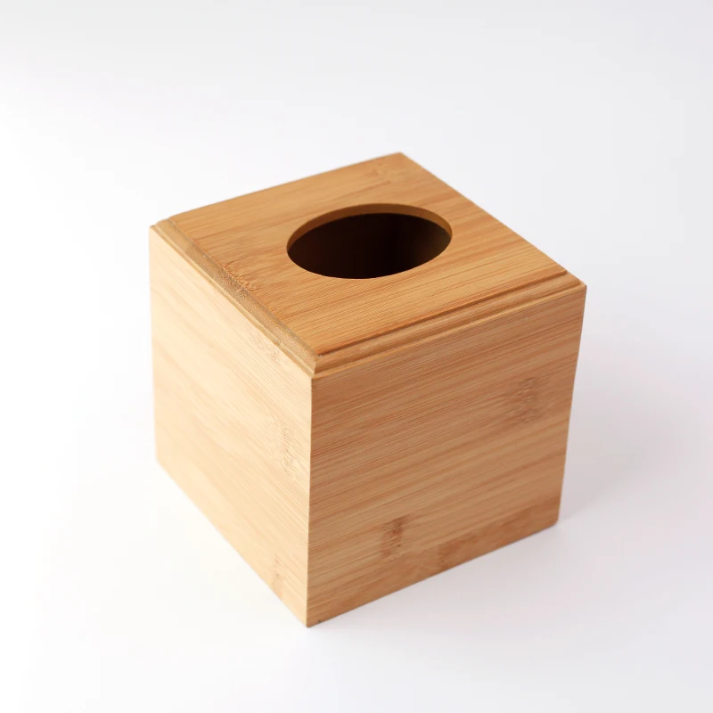 Custom Premium-Quality Bamboo Household Tissue Box Cover Bamboo Tissue Box Storage Paper Holder For Restaurant Hotel Bathroom