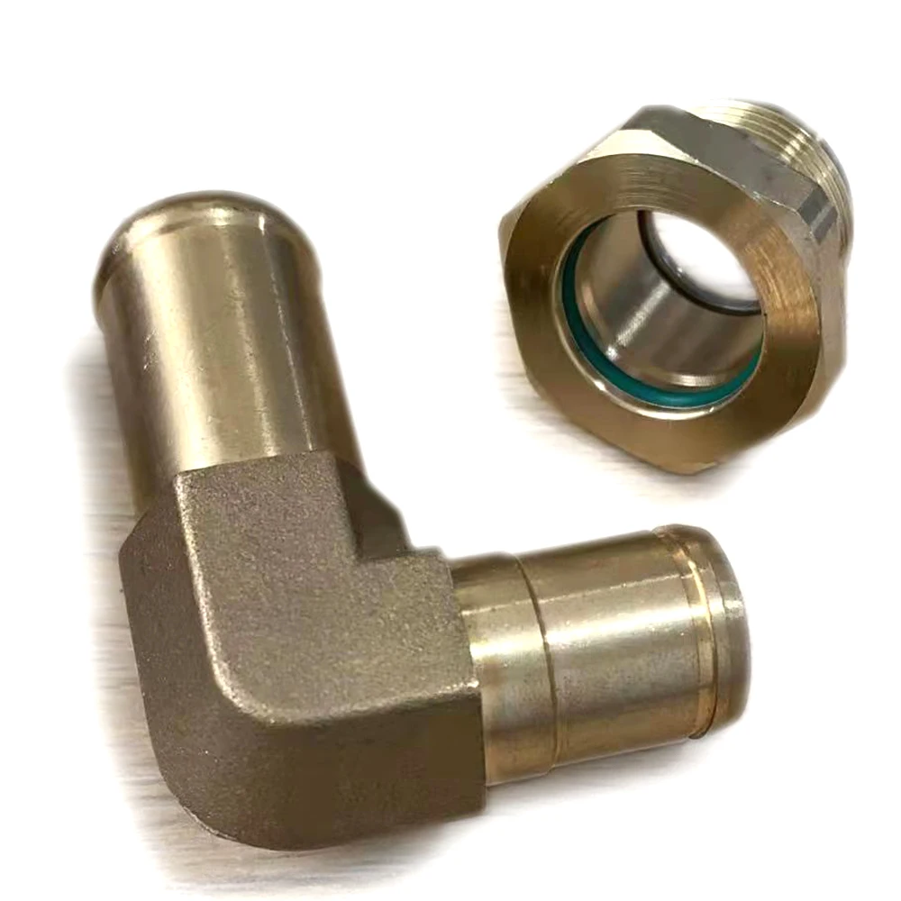 Inch screw thread and Metric thread brass copper material for automobile Elbow of steering gear