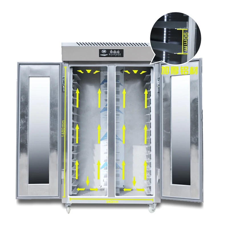 professional bakery electrical equipment fermenting box 32 trays 2 doors proover proofing machine