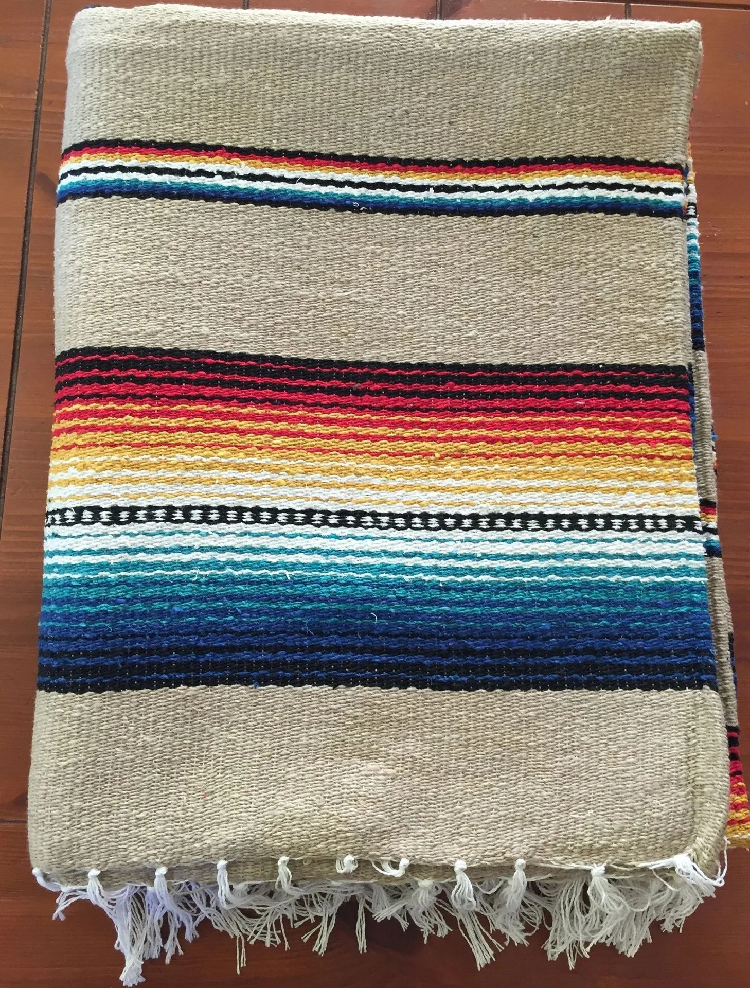 Large Artisanal Mexican Blankets Colorful Fiesta Beach Yoga Outdoor Throw Mexican Serape Blanket