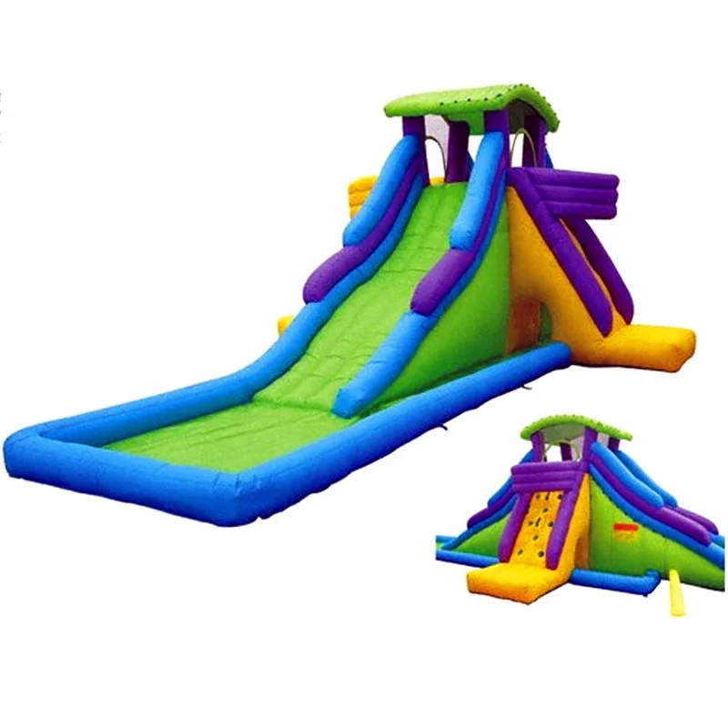Wholesale Prices Nylon Fabric Inflatable small pool water slide, Inflatable Bouncy Castle with Water Slide