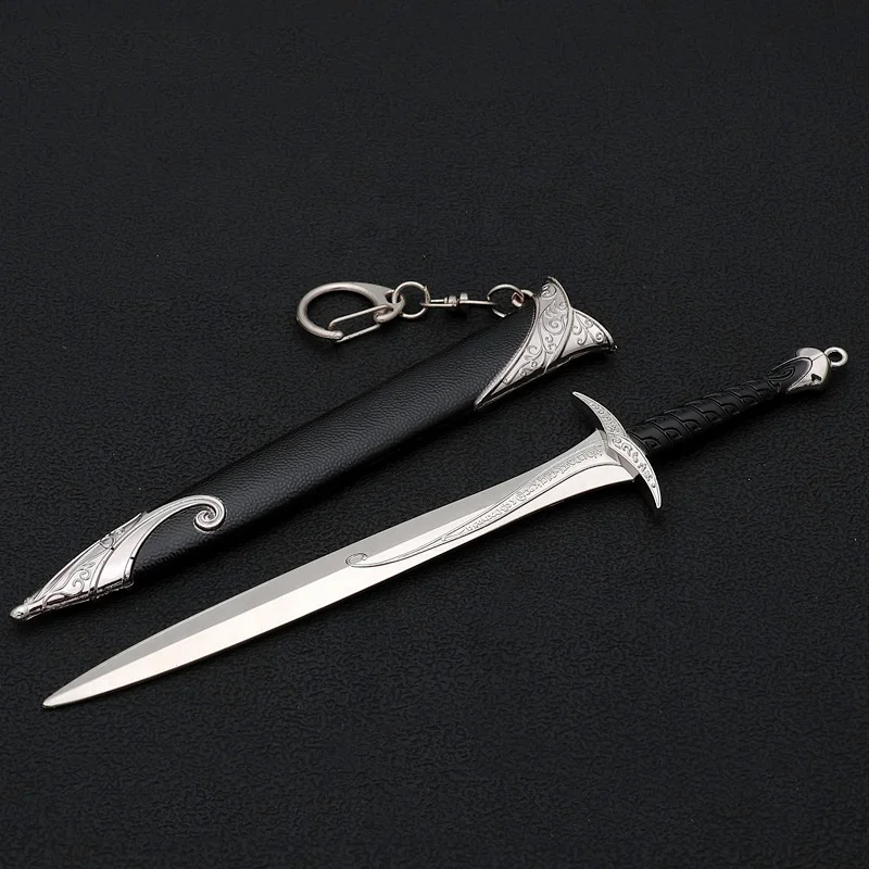 Hot Western classic movie Lord of the Rings character exclusive equipment metal crafts silver sword keychain gift toys in stock