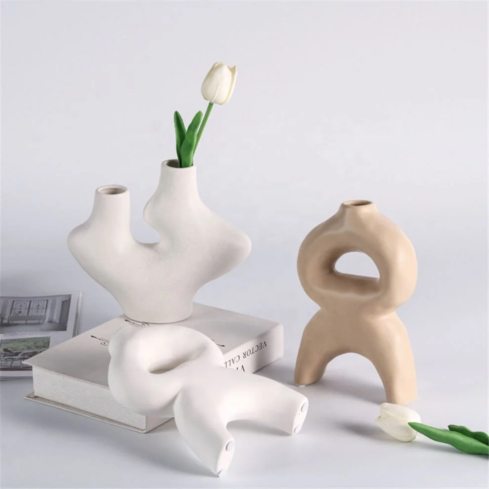 Factory Price Wholesale Table Wedding Decoration Modern Nordic Wabi Sabi Home Decor Ceramic Flower Vases