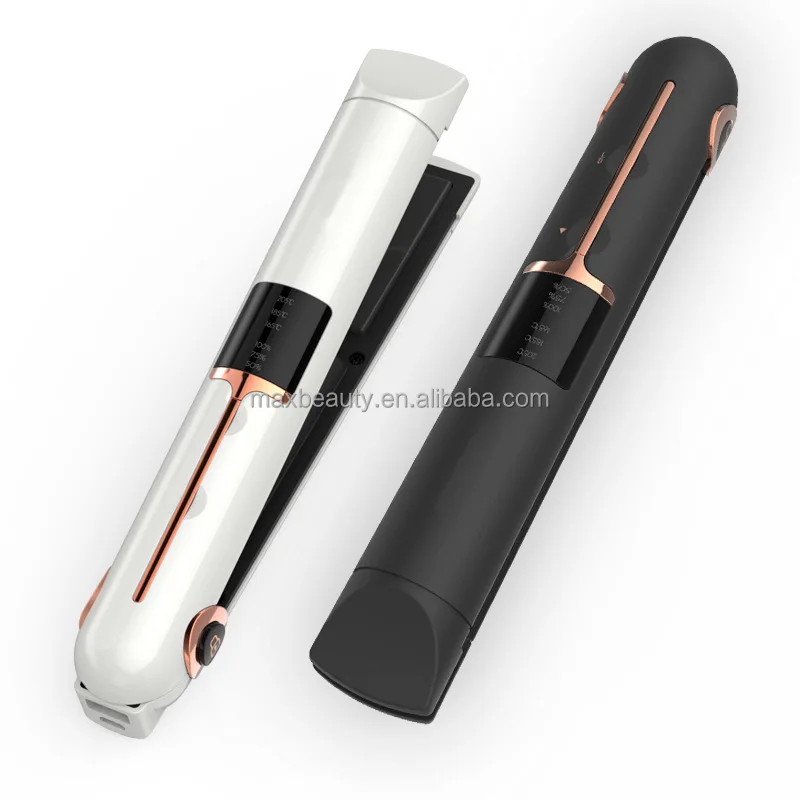 Salon Portable LED Display Mini Travel Electric USB Flat Irons Rechargeable Cordless Wireless Hair Straightener