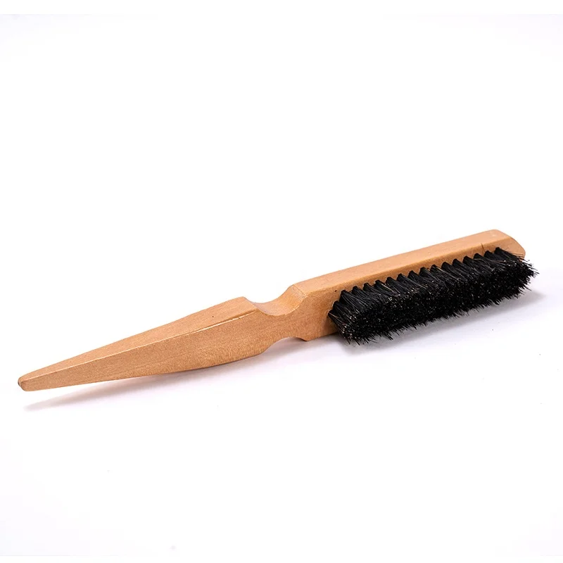 Top Quality Face Massage Cleaning Brush Beard Brush Wooden Boar Bristle Wooden Comb For Barber Supplies