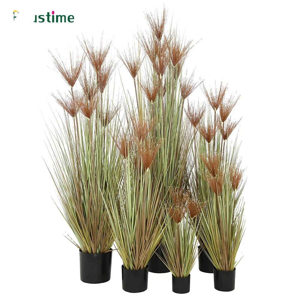 Plastic Decorative Indoor Realistic Onion Artificial Grass With Pot