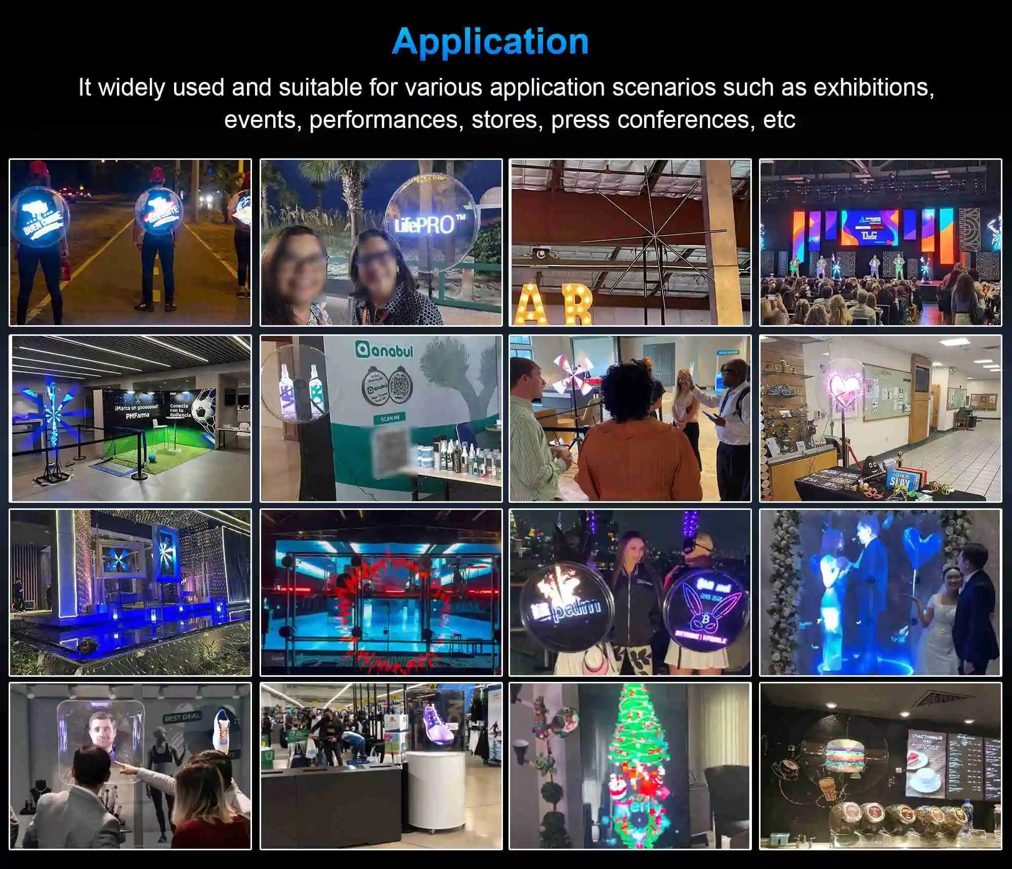 LED Fan Hologram Projector with 100cm 3D Holographic Display and HDMI Synchronization for Computer Interaction