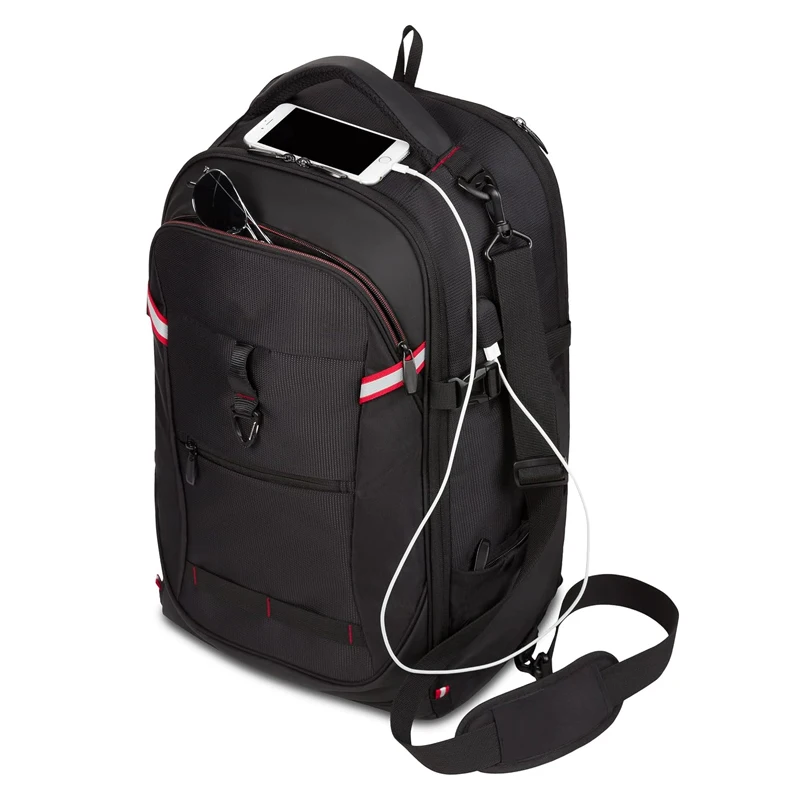 Противоугонные деловые рюкзаки с пользовательским логотипом расширяемая дорожная сумка для ноутбука usb-портом зарядки