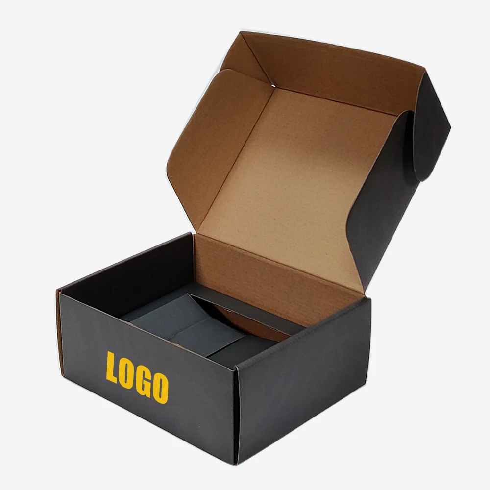 Unique Color Clothing Packaging Printing Foldable Recycled Brown Corrugated Mailer Shipping Boxes Custom Logo