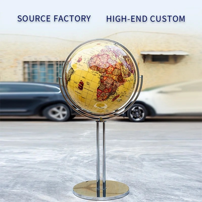 Seeball 50 cm four-column vertical bright chrome universal globe world globe for kids and educational