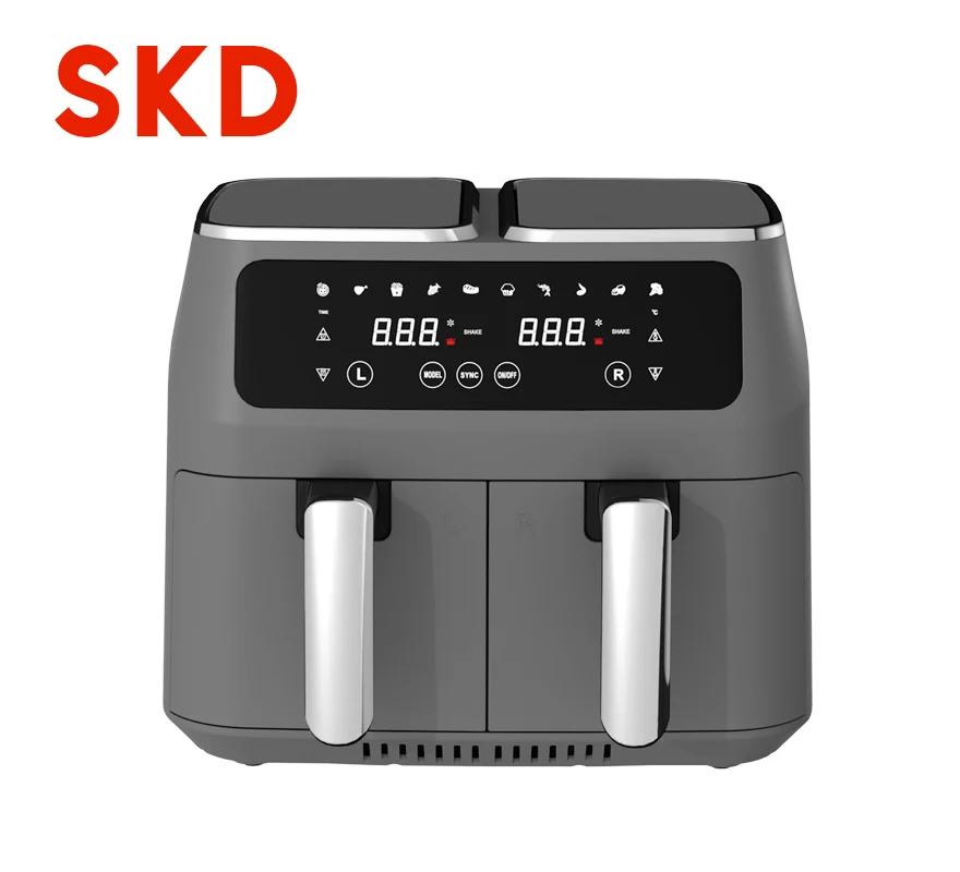 CKD SKD Hot Dual Two Basket 8L Digital Air Fryer Pro II 5.8-Quart Smart 8 liter deep  Air Fryer WIFI Stainless Steel Phone Contr