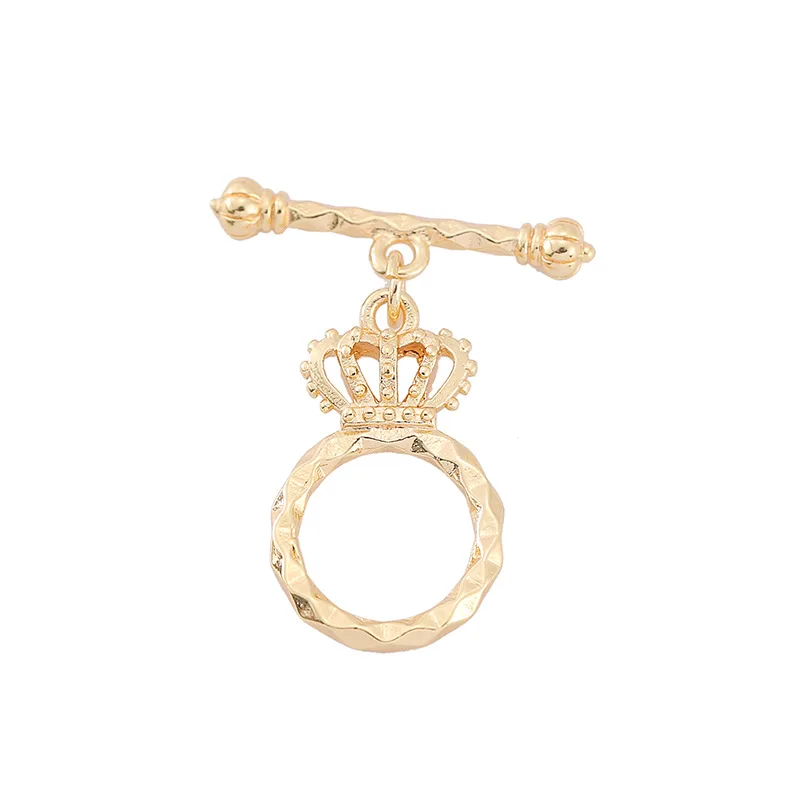 Foreign trade hot sale diy bracelet necklace ending OT buckle wholesale real gold plated crown shape OT buckle connecting buckle