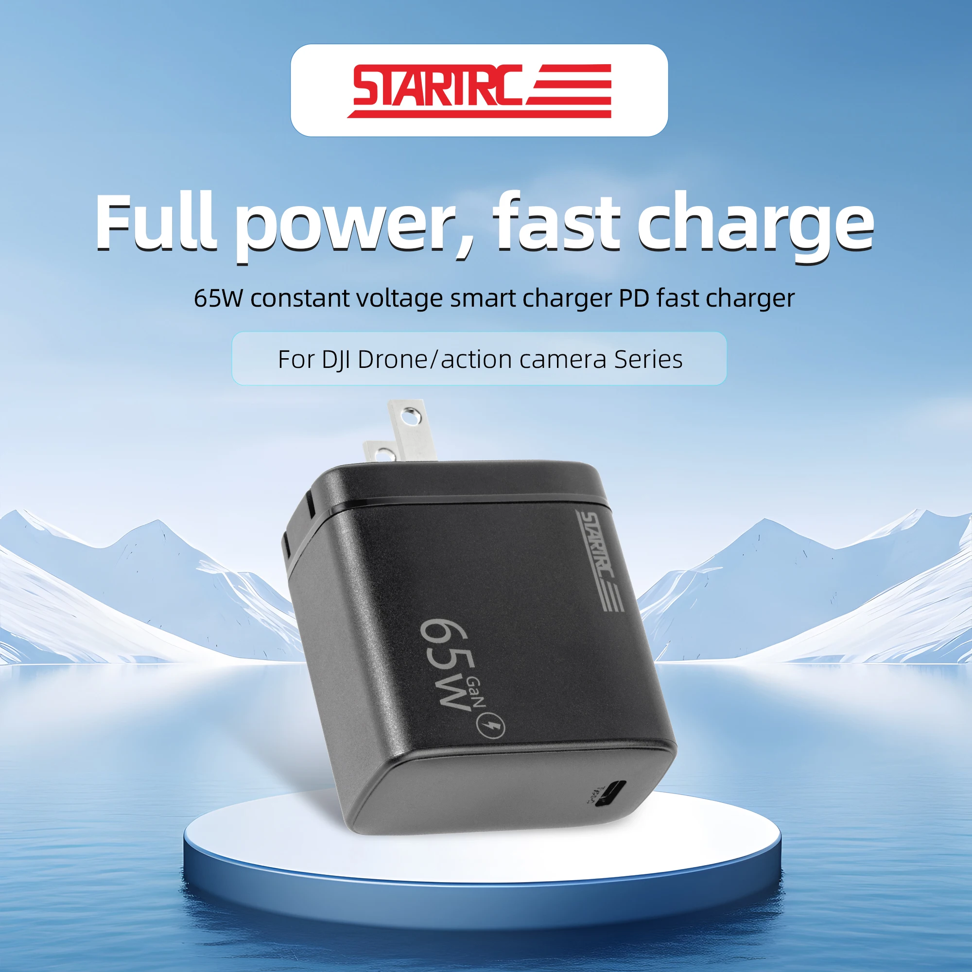 STARTRC 65W GAN Constant Voltage Charger PD Charging Type C Port Fast Charging for Mini4 Pro Air3 Mavic 3 Pro Pocket 3 Avata2