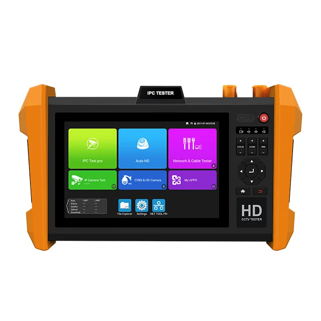 7 inch touch screen 8K H.265 IP camera tester with AHD CVI TVI camera test 4K HD input and output VGA input