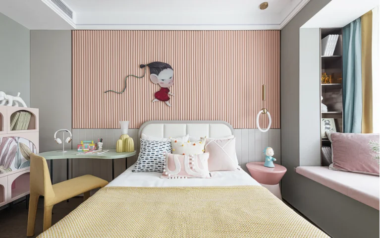 Fast install waterproof indoor  Fluted Dado decoration wall ceiling board Pink color PVC integrated wall panel