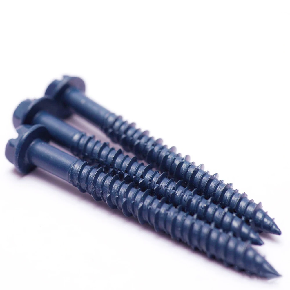 steel slotted hex washer head blue masonry tapcon concrete screw