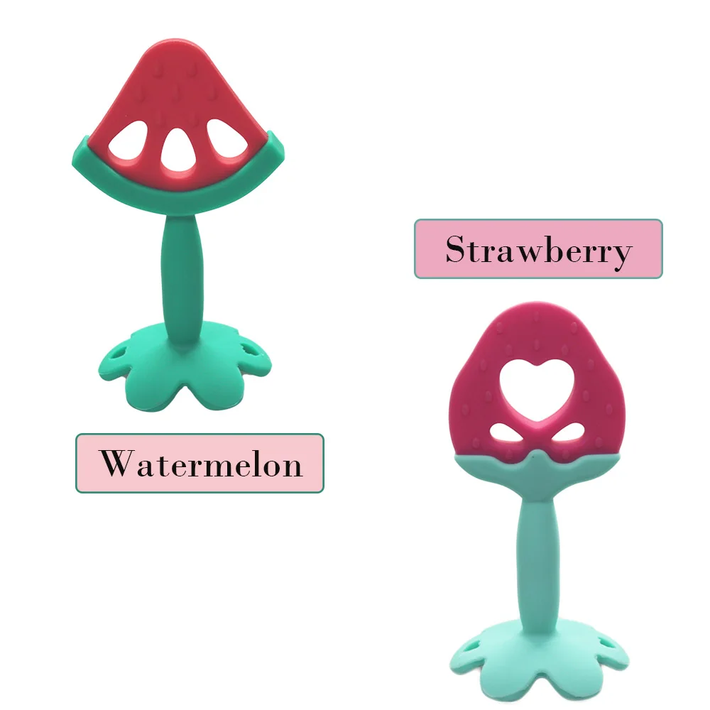 Food Grade BPA Free Wholesale Teething Chew Nursing Play Toy Fruit Silicone Baby Teether