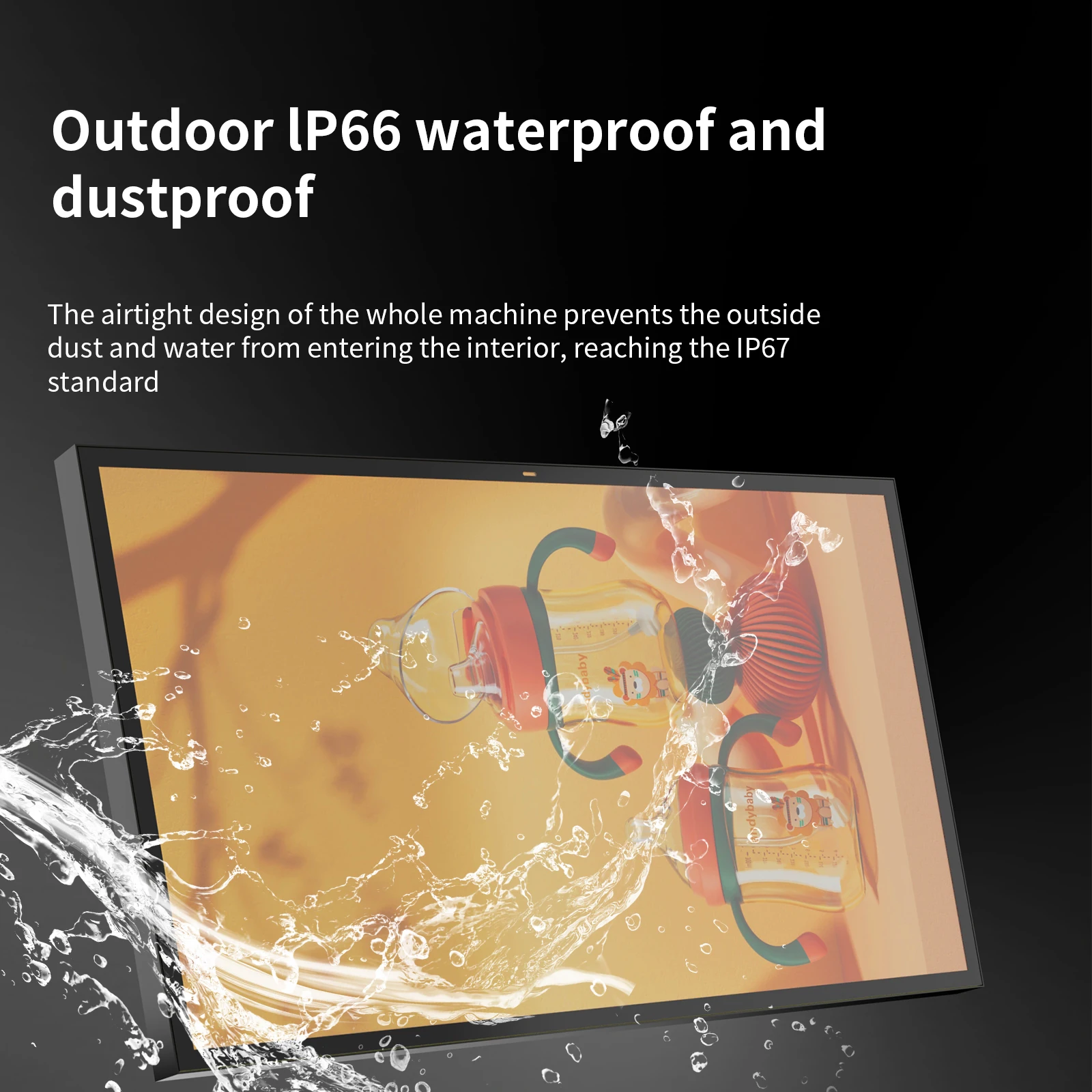 1*55  Inch Floor Stand Digital Outdoor Waterproof  Drive Thru Board Digital Signage  Kiosk For Restaurants
