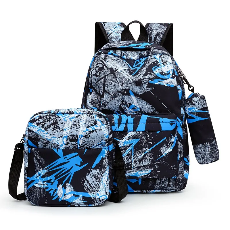Latest Products 2024 High Quality 3 in 1 Casual Lunch Bag Boys Backpack School Bags Set for Girls Teenagers Student