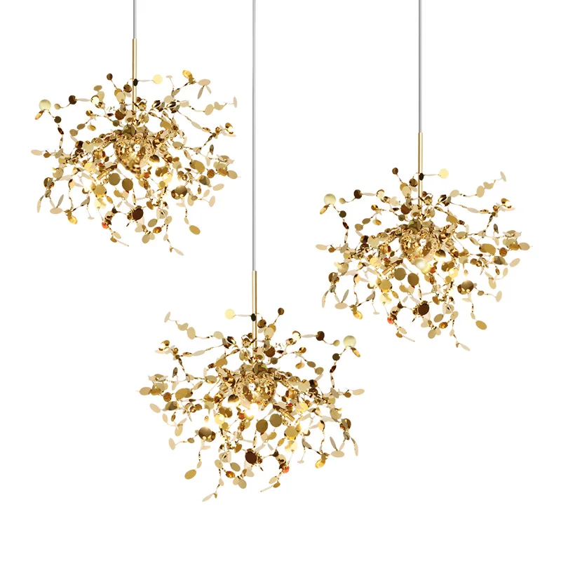  ST-1676 stainless steel gold wedding chandeliers single pendant lamp lights home lighting for dining room living