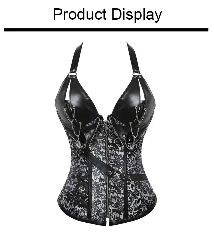 Halter sexy shapewear gothic punk style corset elastic belt slim shapewear with buckle