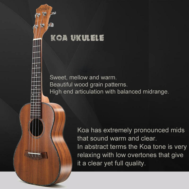 High Quality Tenor Koa Ukulele China 26 inch Guitar Kecil Wholesale OEM