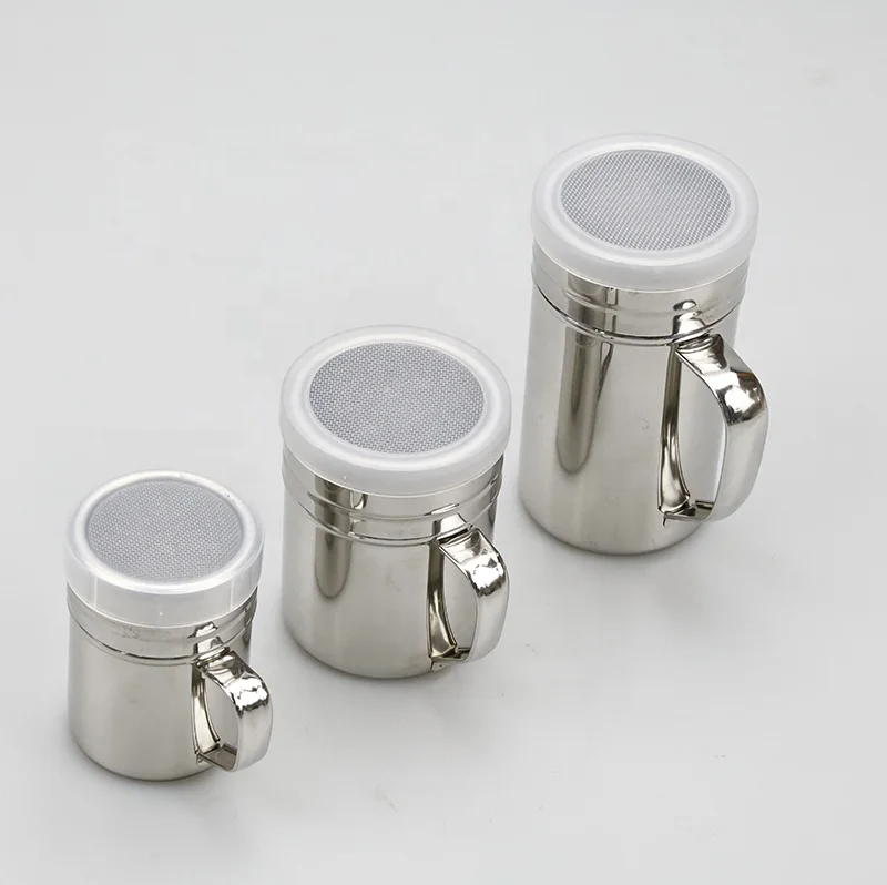 Stainless Steel spice jar Chocolate Shaker Cocoa Flour Coffee Sifter Coffee Powder Spray Tools With Lid