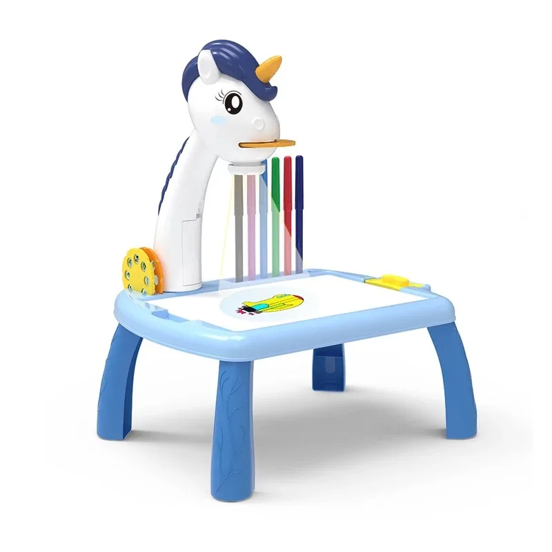 High Quality Unicorn Projection Children Drawing Board Cute Multifunctional Drawing Board Toys Projector For Drawing
